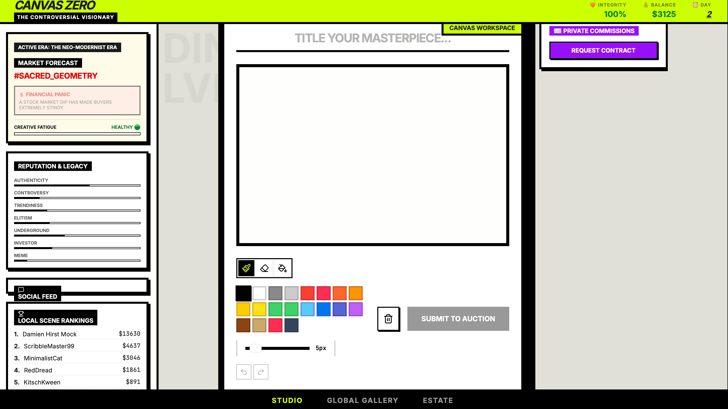 Canvas Zero interface