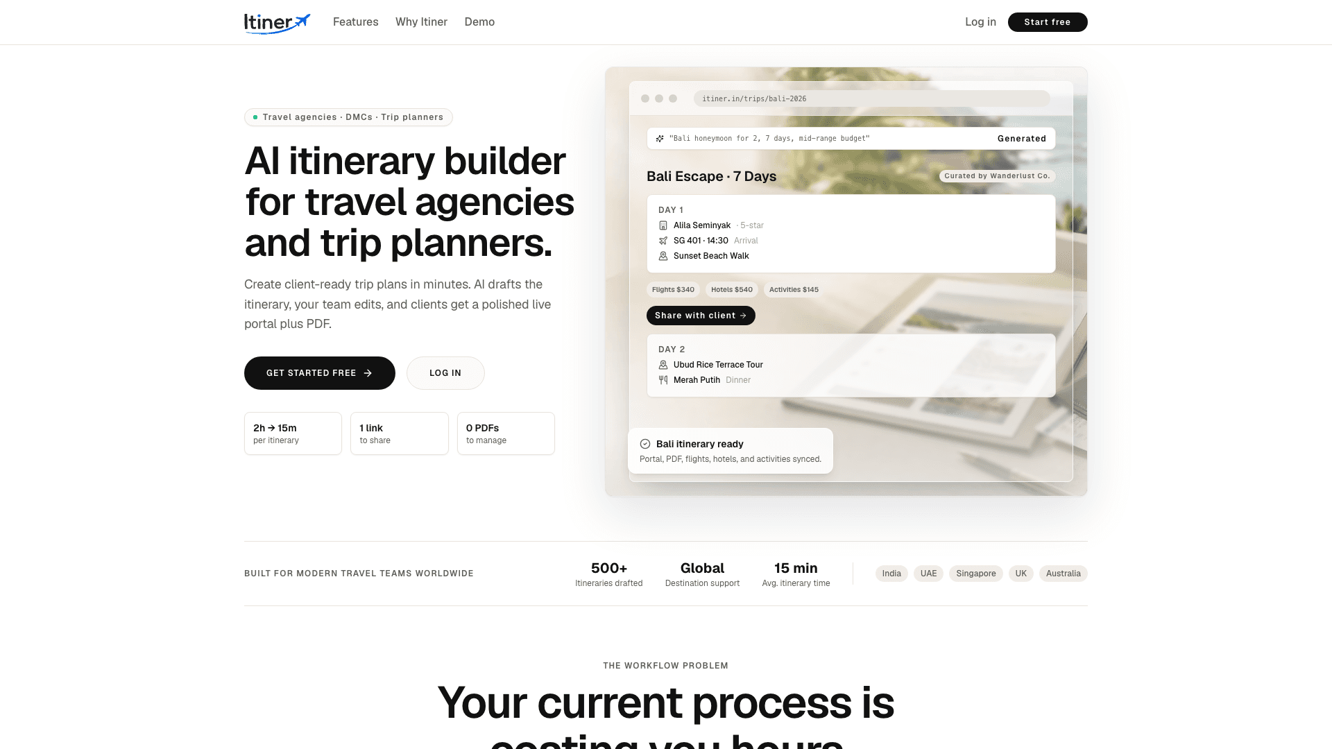 Itiner interface